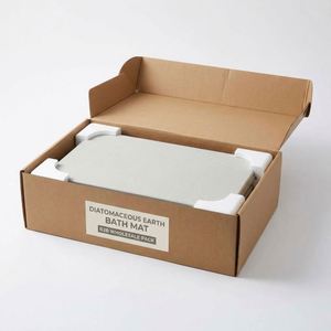 Non-Slip Diatomaceous Earth Bath With <b>Elegant</b> Wave Pattern,Super Absorbent & Eco-Friendly Hard <b>Shower</b> Mat - Product Image 3