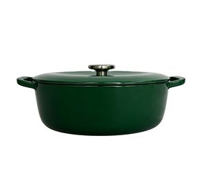 <span class=keywords><strong>Cocotte</strong></span> <span class=keywords><strong>Ovalada</strong></span> de Hierro Fundido Esmaltado Verde Premium 2026, Olla Holandesa Antiadherente para Cocinar y Hornear en Casa - Product Image 2