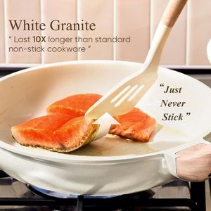 <b>Pots</b> and Pans Set, Nonstick Cookware Sets, White Granite <b>Induction</b> Cookware Non Stick Cooking Set W/Frying Pans & Saucepans - Product Image 3