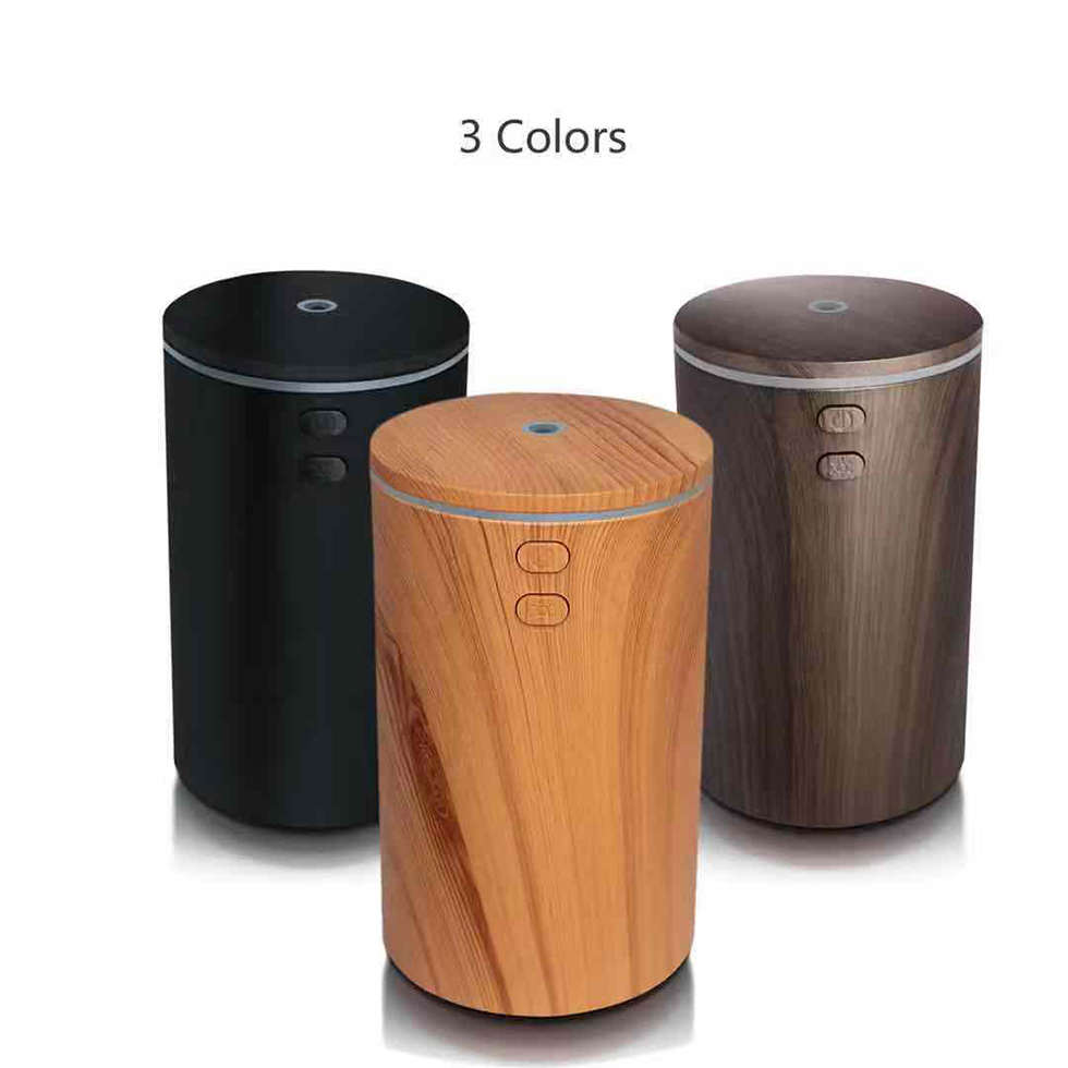 Umidificador portátil de 100ml, difusor de aroma de madeira real de bambu umidificador elétrico para carro