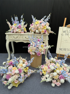 Di alta qualità <span class=keywords><strong>viola</strong></span> chiaro Candy Color <span class=keywords><strong>fiori</strong></span> di seta centrotavola Morandi disposizione piante verde ghirlanda di <span class=keywords><strong>fiori</strong></span> selvatici - Product Image 3