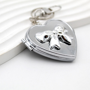 Bán buôn tùy chỉnh thép không gỉ gương DIY vòng trái tim ảnh mề đay quyến rũ engravable trống Keychain Quà Tặng vật liệu kim loại - Product Image 6