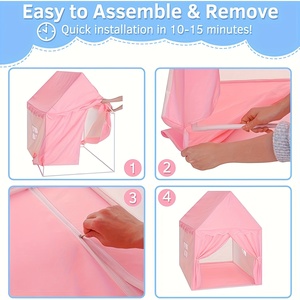 Tenda a <span class=keywords><strong>Baldacchino</strong></span> per <span class=keywords><strong>Letto</strong></span> dei Bambini, Portatile per Interni ed Esterni, Castello da Principessa, Casa Gioco per Bambini, Regalo di Natale - Product Image 5