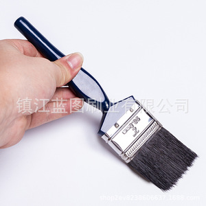 Brocha plana para pintar de 2 pulgadas con cerdas de cerdo, mango de madera, azul oscuro, origen Zhenjiang - Product Image 1