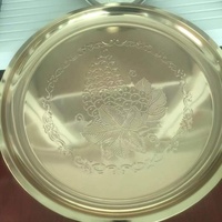 Plateau rond en métal de grande capacité, assiette à dîner ronde à soupe en acier inoxydable, pas cher, vente en gros