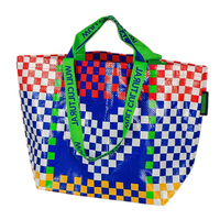Bolsa Tejida de PP Laminado con Diseño Exclusivo, Bolsa de Mano Gruesa, Brillante e Impermeable, para Tiendas de Regalos y Comerciantes de Artículos Culturales y Creativos