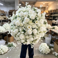 Boules artificielles d'hortensias et de roses H314, pour décorations de table, propositions de mariage, vitrines, et allées de mariage.
