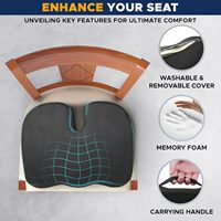 Coussin de siège en gel à mémoire de forme pour chaise de bureau, voiture, soulagement de la sciatique, douleur au coccyx, soutien pour le dos, soulagement des douleurs dorsales, coussin pour longues sessions assises