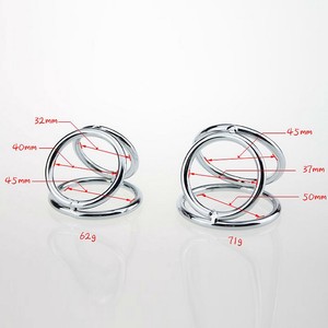 Erkek gecikme boşalma Metal Penis halkası üçlü horoz halka - Product Image 6