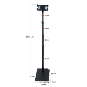Support de sol universel de qualité supérieure, réglable en hauteur, avec tube d'extension en métal, base carrée antidérapante, <span class=keywords><strong>pour</strong></span> téléphone portable et <span class=keywords><strong>tablette</strong></span> - Product Image 3