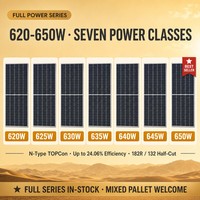 Panneau solaire bifacial demi-cellule de type N 650W 182R 132 cellules, efficacité 23,23 %, vente en gros pour distributeurs et importateurs de panneaux solaires