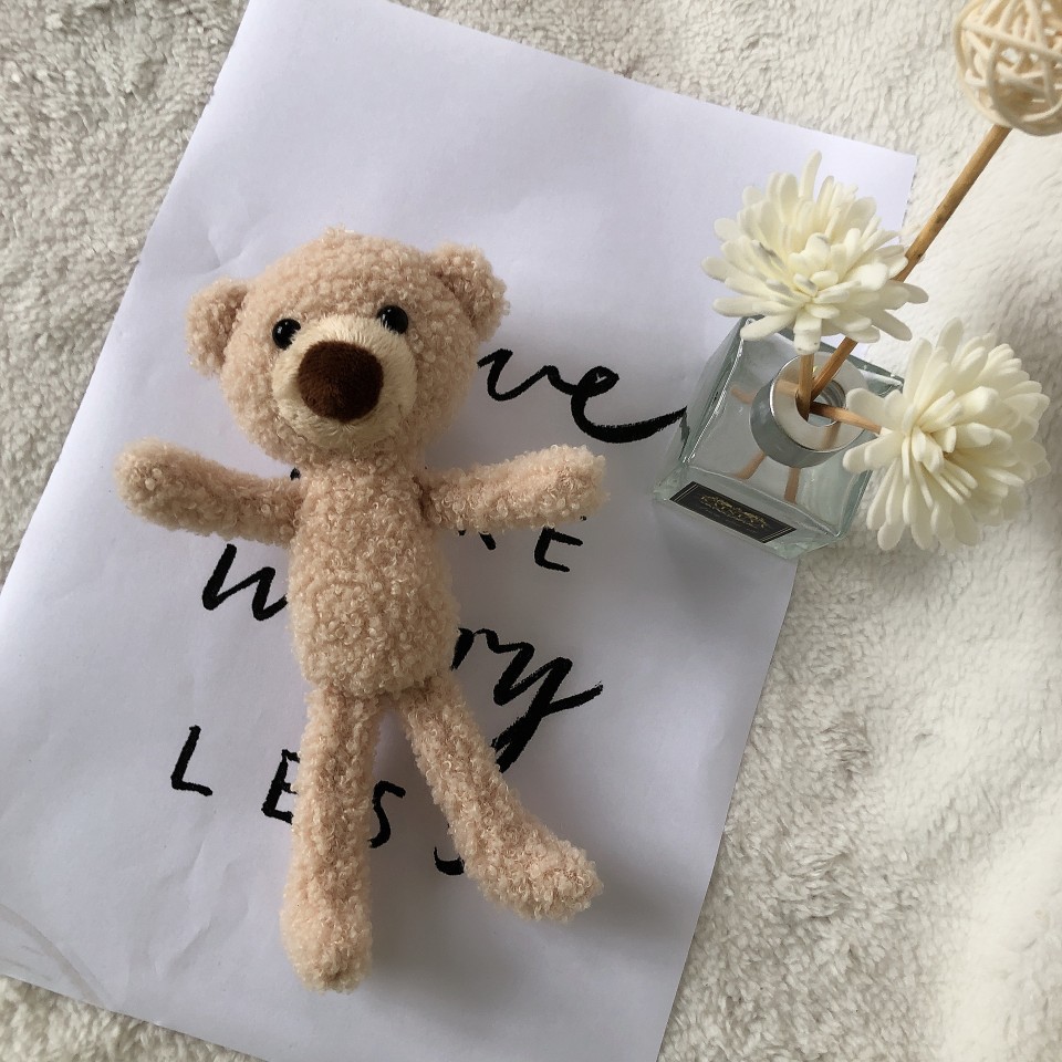 Orsetto rosso con rete a catena di perline da 20 cm