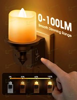 Veilleuse moderne sans flamme LOHAS, 1800K, à intensité variable, avec capteur crépusculaire, LED ambre pour chambre et couloir