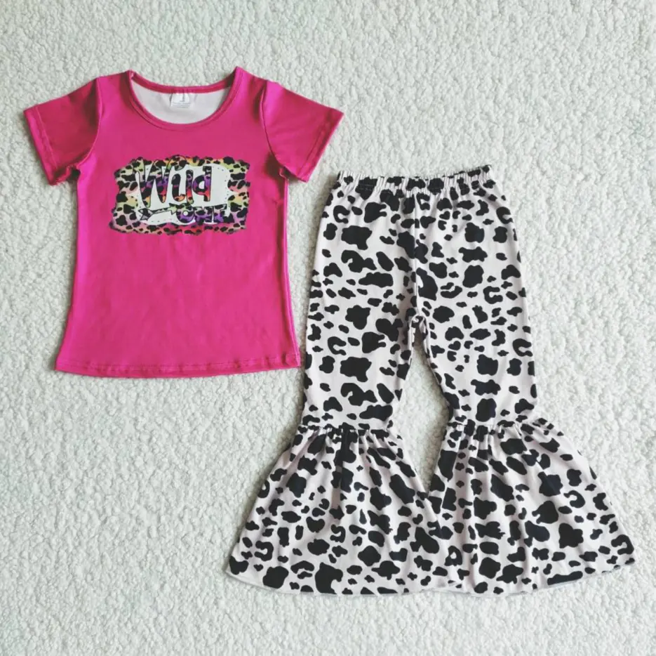 Рекламная цена, более низкая цена, одежда для маленьких девочек с диким леопардовым принтом, оптовая продажа, нужно проверить запасы перед заказом