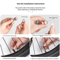 Lampe de valve de vélo solaire à LED, lampe de vélo de montagne pour la conduite nocturne, lumière multicolore, étanche IPX5