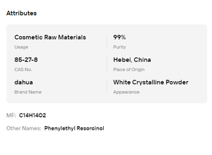 Resorcinol Feniletilo 99% Polvo Cristalino Blanco, Ingrediente Cosmético Multifuncional para Aclarar la Piel - Product Image 6