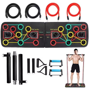 NOUVEAU Planche <span class=keywords><strong>de</strong></span> <span class=keywords><strong>musculation</strong></span> 2 en 1 pliable Push up Stand d'exercice <span class=keywords><strong>de</strong></span> gymnastique Push-ups Stands pour l'entraînement physique <span class=keywords><strong>avec</strong></span> cordes <span class=keywords><strong>de</strong></span> traction élastiques - Product Image 4
