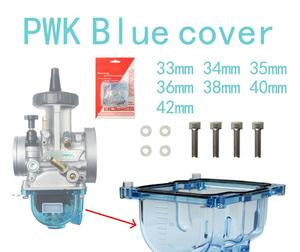 Carburateur PWK avec base en nylon bleu transparent, modification 33-42 mm - Product Image 2