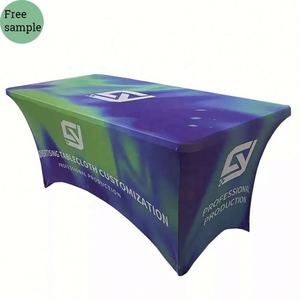 Couverture de table extérieure en spandex avec logo personnalisé publicité chemin de table 4 pieds 5 pieds 6 pieds 8 pieds événement sportif - Product Image 1