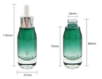 Botol Serum kaca hijau penetes kemasan kosmetik kustom OEM botol Essence 30ml