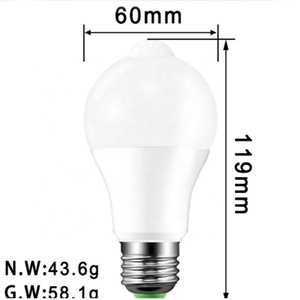 9w 12W E27/B22 Led <strong>Light</strong> <strong>Bulb</strong> Residential Lighting Warm White 2800k White 6500k Pir <strong>Motion</strong> <strong>Sensor</strong> <strong>Bulb</strong> - Product Image 5