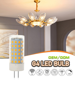 Bombilla LED G4 de 6,5 W, AC/DC12V, Base de cerámica, lámpara LED G4, reemplazo de halógeno para decoración interior con luz de cristal - Product Image 1