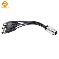 Konektor Sirkular Mini Industrial IP67 M12 Y Splitter Loom 1 Male 5 Female, Tembaga OFC PVC Anti-Bengkok, Sinyal Multi-Sensor