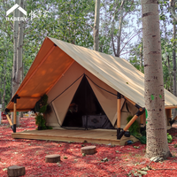 Camping en plein air Hôtel Forêt Vacances Toile tente Structure en bois étanche hôtel de luxe tente de chasse