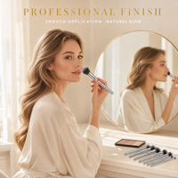 Nouvel ensemble de pinceaux de maquillage professionnels, pinceaux de maquillage avec manche en aluminium argenté, pinceaux cosmétiques pour fond de teint, anticernes, poudre, visage