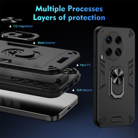 Pour Tecno Camon 40 Premier 40 Pro 30S 30 couverture d'anneau magnétique Anti-chute dur PC souple TPU Combo armure coque de téléphone