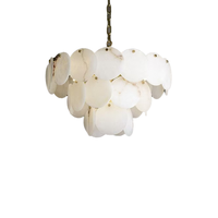Lustre en marbre espagnol de luxe JYLIGHTING pour villa européenne, hôtel, lampe suspendue en cuivre multicouche, alabâtre