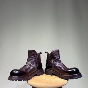 Botas de Martens de cuero genuino para otoño/invierno, suela de cuero de caballo lavado y tratado, botas retro para hombre, venta al por mayor de una sola pieza, tendencia retro - Product Image 3