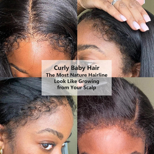 Perruque <span class=keywords><strong>Cheveux</strong></span> Humains Péruviens 100% Effet Yaki Lisse Glueless, <span class=keywords><strong>Cheveux</strong></span> Bruts à Cuticules Alignées, Perruque Frontale HD Lace Effet Yaki Lisse - Product Image 3