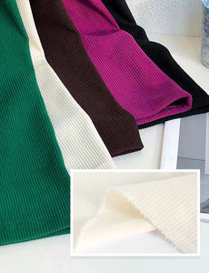 Tissu côtelé TC teint uni, tissu côtelé 2x2 en coton Polyester Spandex à la mode - Product Image 6