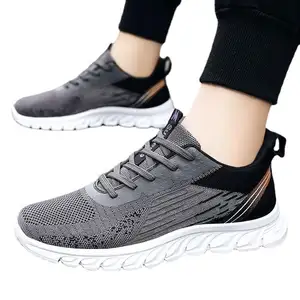 Breathable Soft-Sole Men's Shoes 2023 Spring Collection Fly-Knit Casual Athletic Shoes Versatile Men's Footwear Sports Shoes