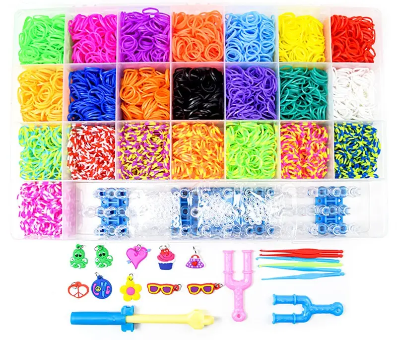 Regenbogen-Gummibänder Loomset Kinder pädagogisches Spielzeug DIY-Armbandherstellungs-Set für Kinder