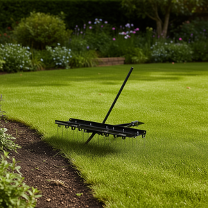 Scarificateur industriel en acier noir, aérateur de pelouse manuel, outil de jardin - Product Image 2