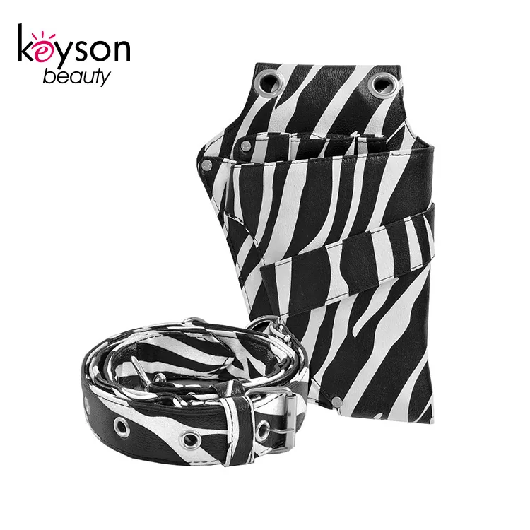 Keyson zebra pattern hair stylist pouch waist hairdresser tool bag