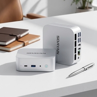 SOAYAN MQi15-Ultra Mini PC Ultra 9 285H 16 Go LPDDR5 PCIe3 NVMe SSD 2.5G LAN WiFi6 BT5.2 4K Double OS Win11 Pro Ordinateur de Bureau Compact