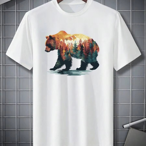 เสื้อยืดแขนสั้นคอกลมพิมพ์ลายเรียบง่ายสำหรับผู้ชาย - สามารถปรับแต่งได้ (โรงงานเสื้อผ้า)F10 - Product Image 1