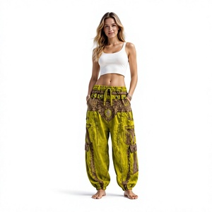 Pantalones Bohemios Vintage de Cintura Elástica, Transpirables, 100% Algodón, de Alta Calidad, a la Moda, Holgados, para Hombre y Mujer, para Uso Diario - Product Image 1