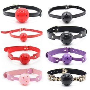 Sangles de Bondage en Cuir Réglables Boules de <span class=keywords><strong>Yoga</strong></span> Orales Bouchons de Bouche Fetish Sex Toys pour Couple - Product Image 2