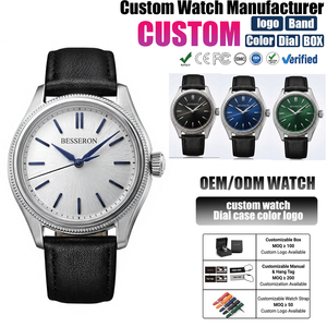 Reloj de Pulsera de Cuarzo Verde para Hombre, Diseño Ejecutivo, Caja de Acero Inoxidable, Diámetro de la Esfera de 42 mm, Correa de 20 mm, Resistente al Agua, Logotipo OEM, Venta al Por Mayor - Product Image 1
