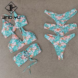 Bikini de Dos Piezas de Lujo para Mujer, Verano, Fabricante de Trajes de Baño, Bikini Personalizado de Nailon Reciclado Estampado - Product Image 1