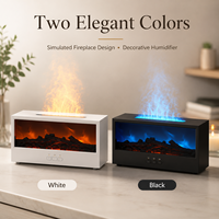 Diffuseur d'arômes pour cheminée de bureau avec flamme simulée 3D, éclairage ambiant sept couleurs, humidificateur à brume froide alimenté par USB, arrêt automatique