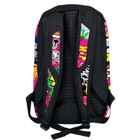 Sac à dos imprimé graffiti lettres colorées rose fluo pour filles adolescentes, idéal pour l'école, les voyages, le sport et comme sac de cours
