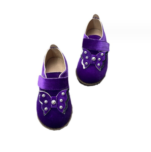 Nouvelles chaussures habillées en daim à nœud papillon pour enfants de 2 à 8 ans - Product Image 1