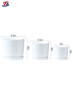 Macetas de Cerámica Blancas con Plato, Venta Directa de Fábrica, para Interiores/Exteriores, con Orificio de Drenaje, Ecológicas - Product Image 6