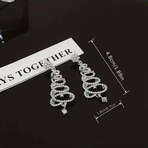 2024 New Christmas <b>Tree</b> Earrings Fashion Diamond Shiny Zircon Earrings Cute Pendant Earrings Jewelry Christmas Gift - Product Image 5