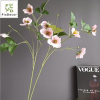 Vente chaude 5 têtes de fleurs artificielles en soie Helleborus blanc violet Clematis Couleur d'automne pour la décoration de table de mariage, de la maison et du restaurant